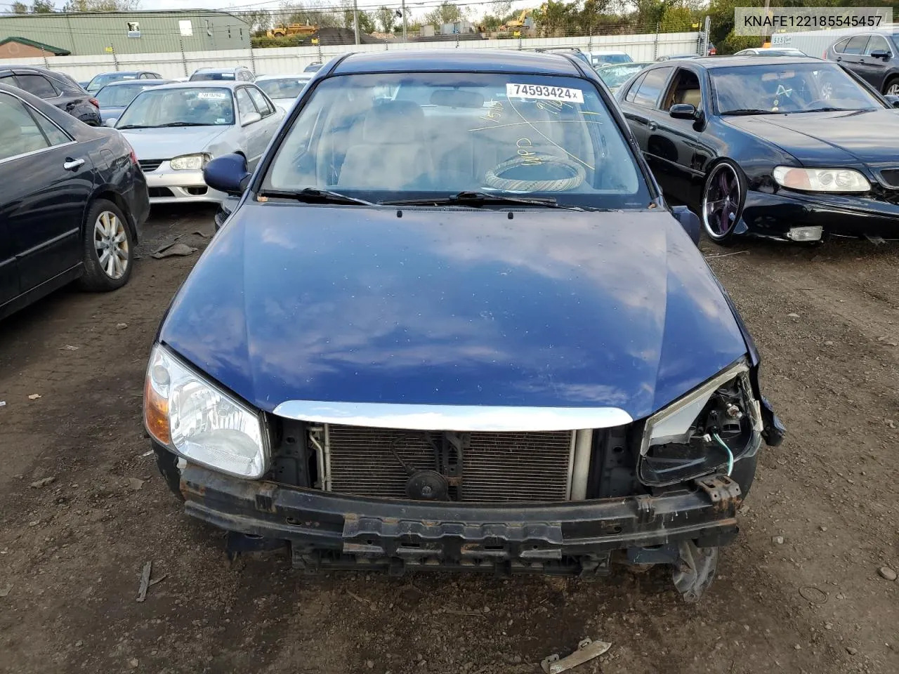 2008 Kia Spectra Ex VIN: KNAFE122185545457 Lot: 74593424