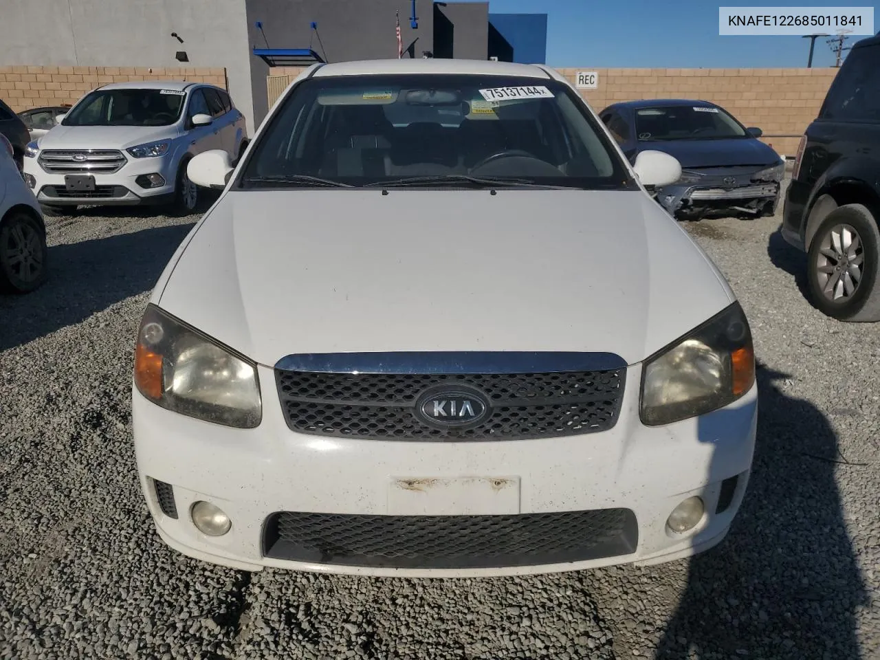 2008 Kia Spectra Ex VIN: KNAFE122685011841 Lot: 75137144