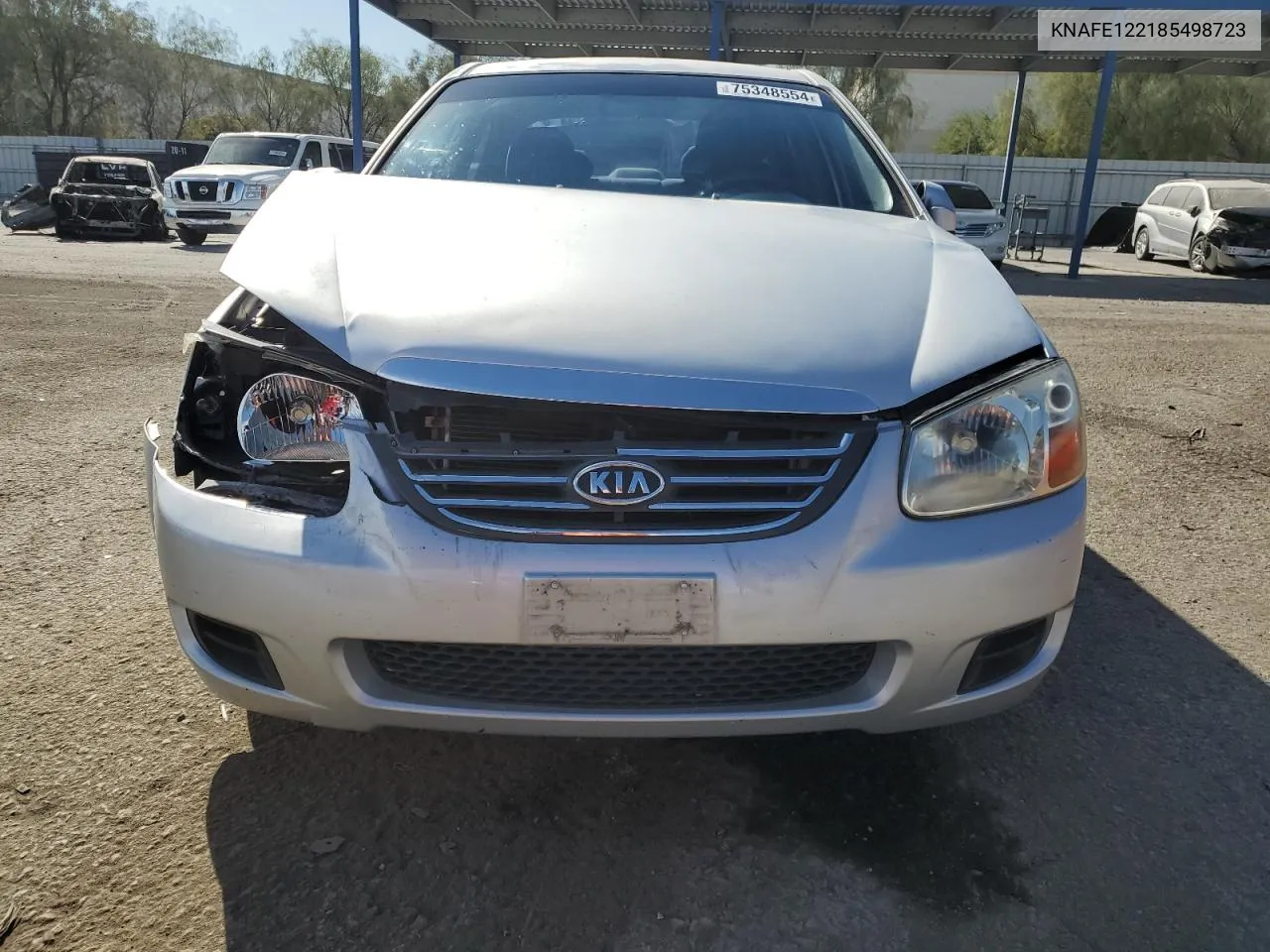 2008 Kia Spectra Ex VIN: KNAFE122185498723 Lot: 75348554