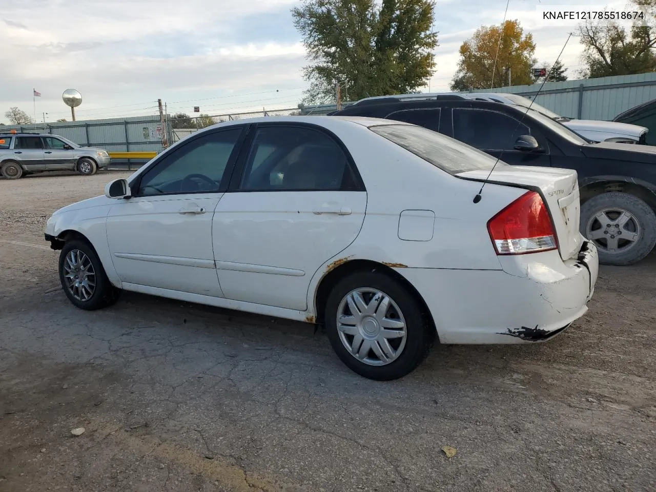 2008 Kia Spectra Ex VIN: KNAFE121785518674 Lot: 80039404