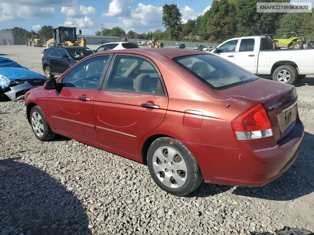 2009 Kia Spectra Ex VIN: KNAFE221595630820 Lot: 72431004