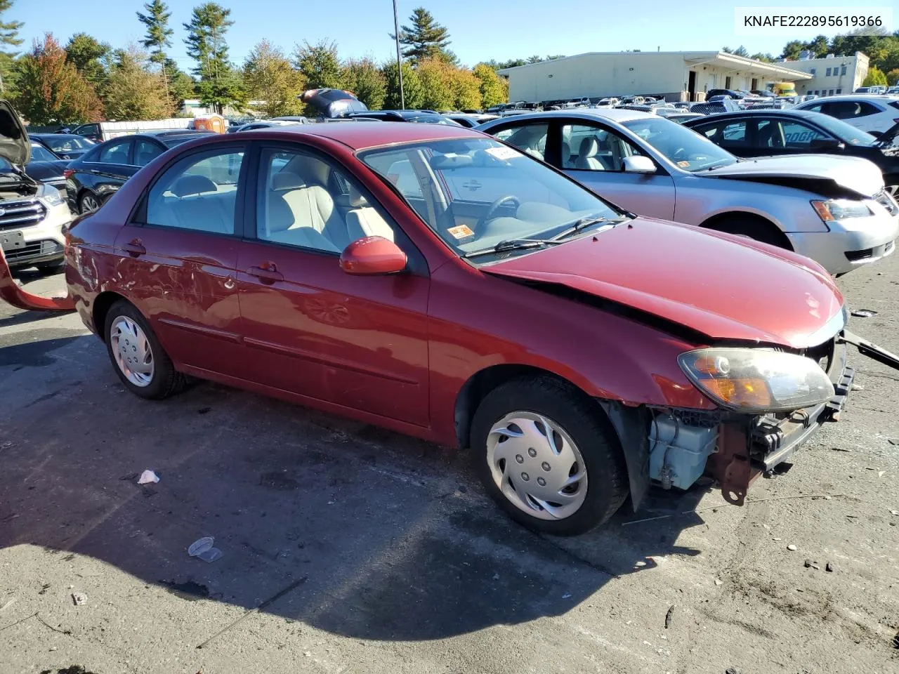 2009 Kia Spectra Ex VIN: KNAFE222895619366 Lot: 74199604