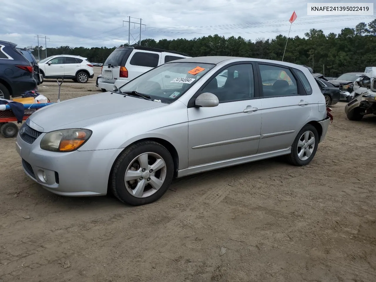 2009 Kia Spectra Sx VIN: KNAFE241395022419 Lot: 74794994