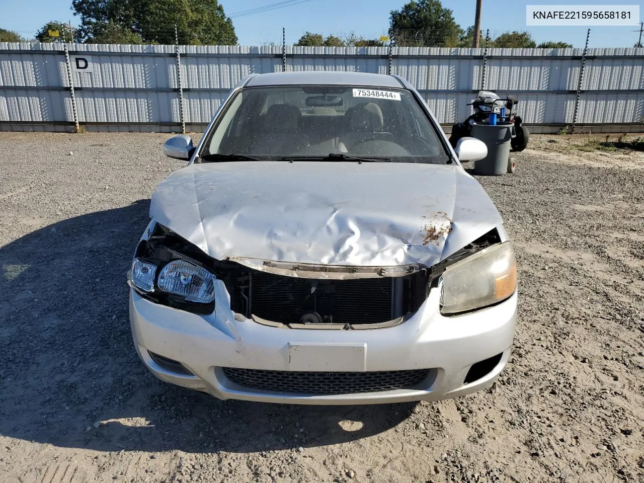 2009 Kia Spectra Ex VIN: KNAFE221595658181 Lot: 75348444