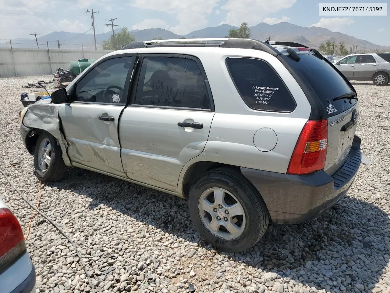 2006 Kia New Sportage VIN: KNDJF724767145192 Lot: 62927384