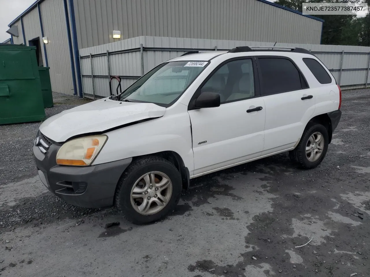 2007 Kia Sportage Ex VIN: KNDJE723577387457 Lot: 72699244