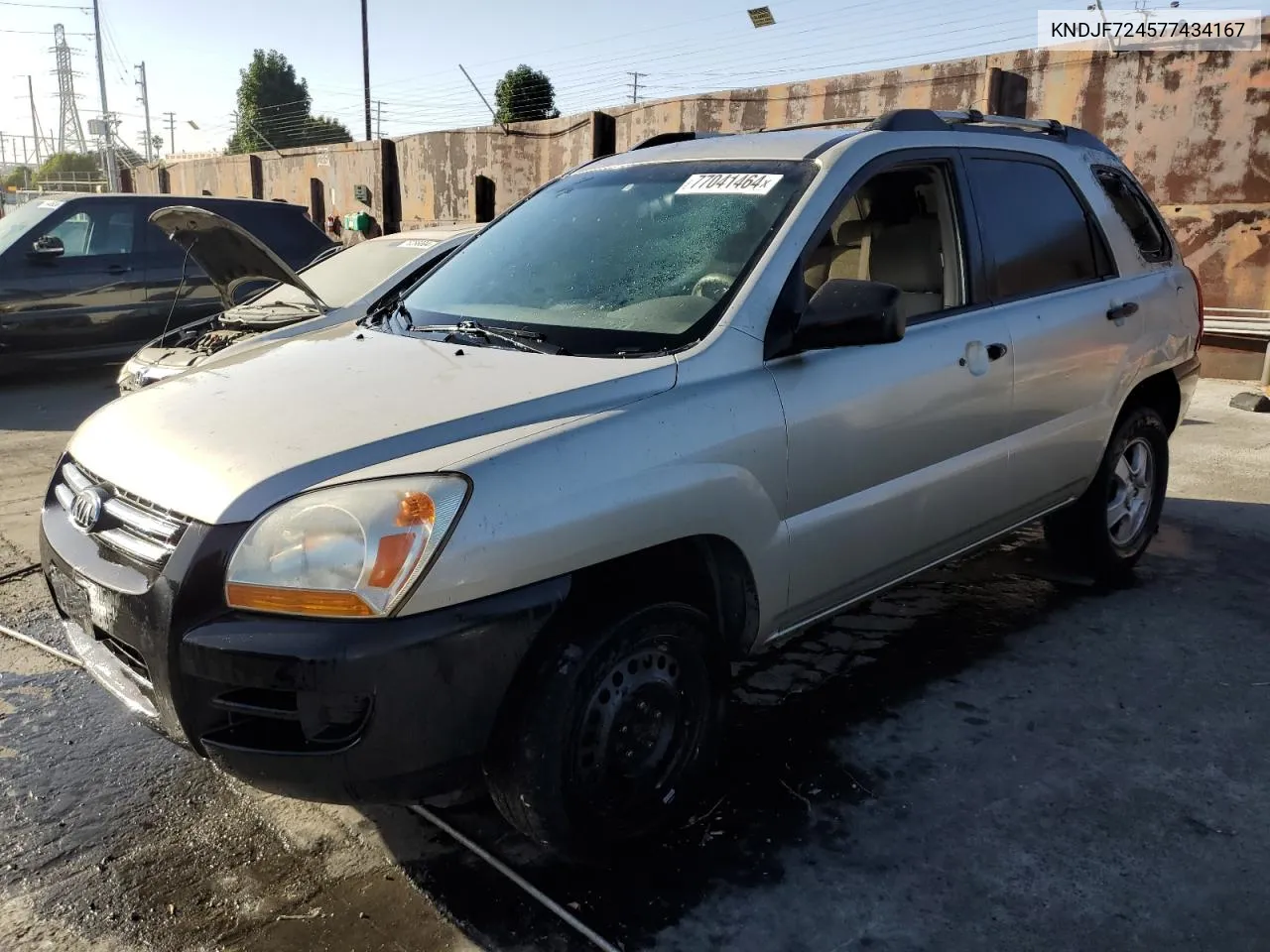 2007 Kia Sportage Lx VIN: KNDJF724577434167 Lot: 77041464