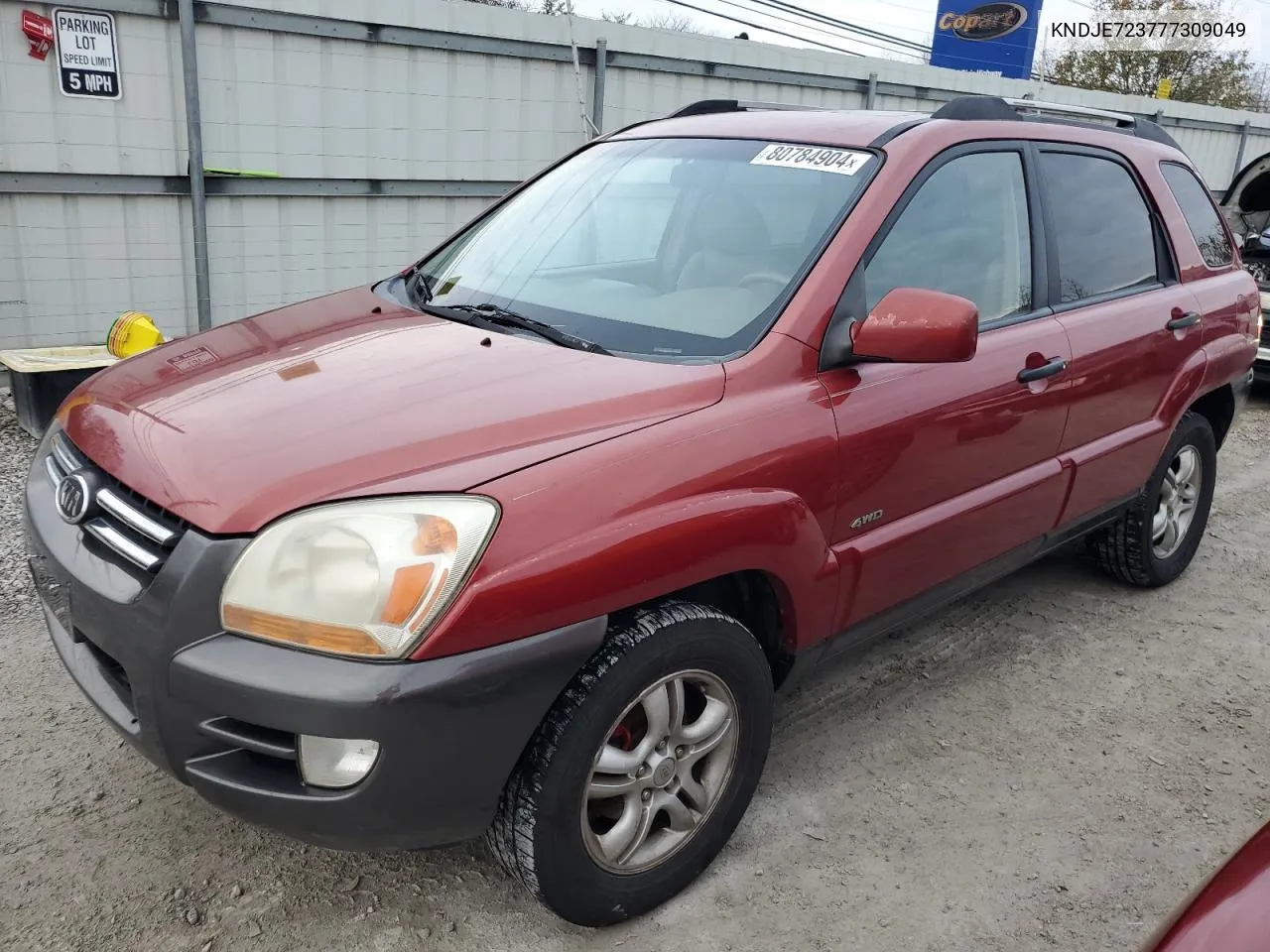 2007 Kia Sportage Ex VIN: KNDJE723777309049 Lot: 80784904