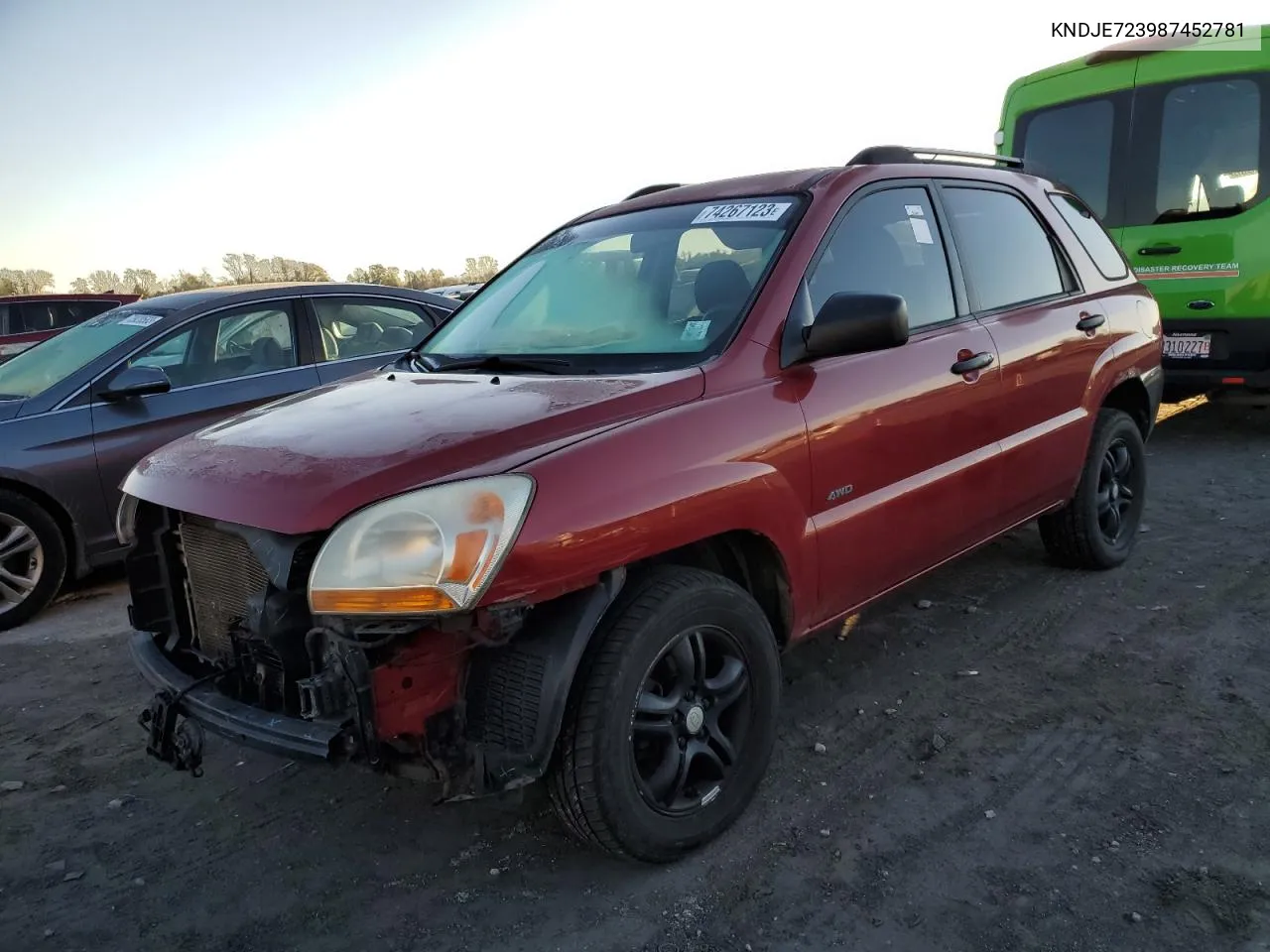 2008 Kia Sportage Ex VIN: KNDJE723987452781 Lot: 74267123