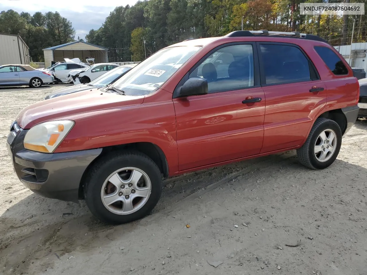 2008 Kia Sportage Lx VIN: KNDJF724087504692 Lot: 75825014