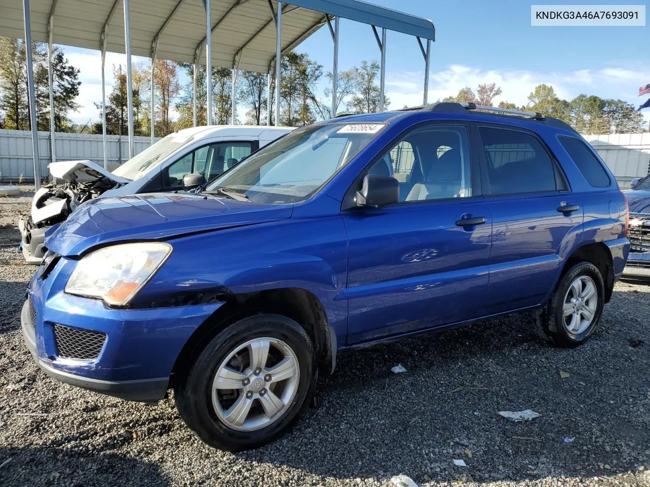 2010 Kia Sportage Lx VIN: KNDKG3A46A7693091 Lot: 75628654