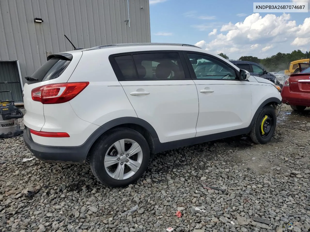 2011 Kia Sportage Lx VIN: KNDPB3A26B7074687 Lot: 70379904