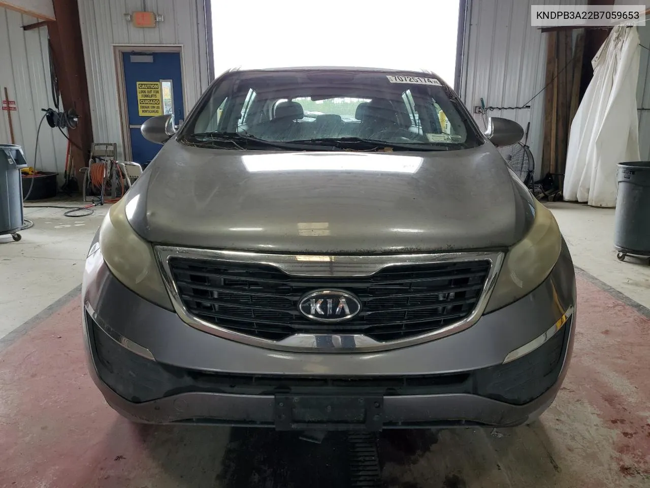 2011 Kia Sportage Lx VIN: KNDPB3A22B7059653 Lot: 70725174