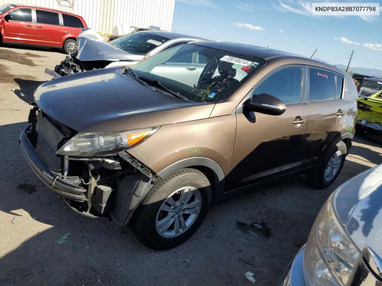 2011 Kia Sportage Lx VIN: KNDPB3A28B7077798 Lot: 72018414