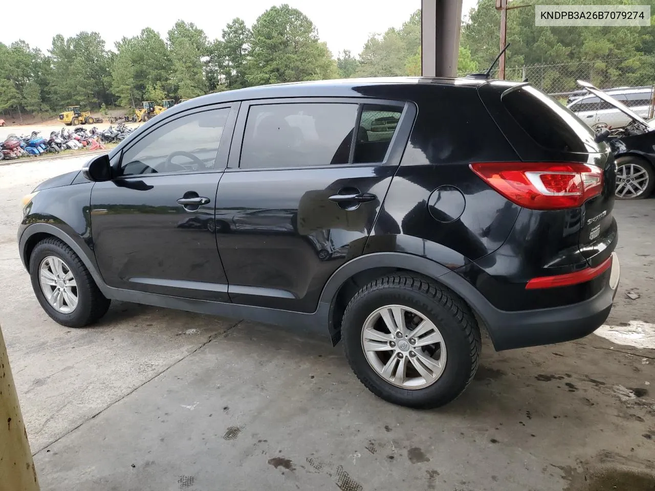 2011 Kia Sportage Lx VIN: KNDPB3A26B7079274 Lot: 72144504