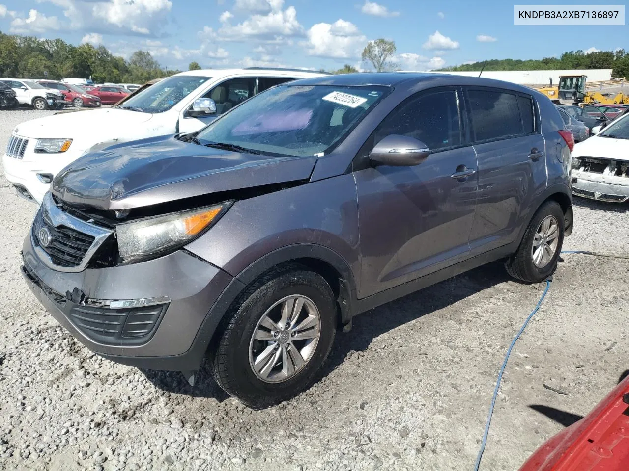 2011 Kia Sportage Lx VIN: KNDPB3A2XB7136897 Lot: 74222264