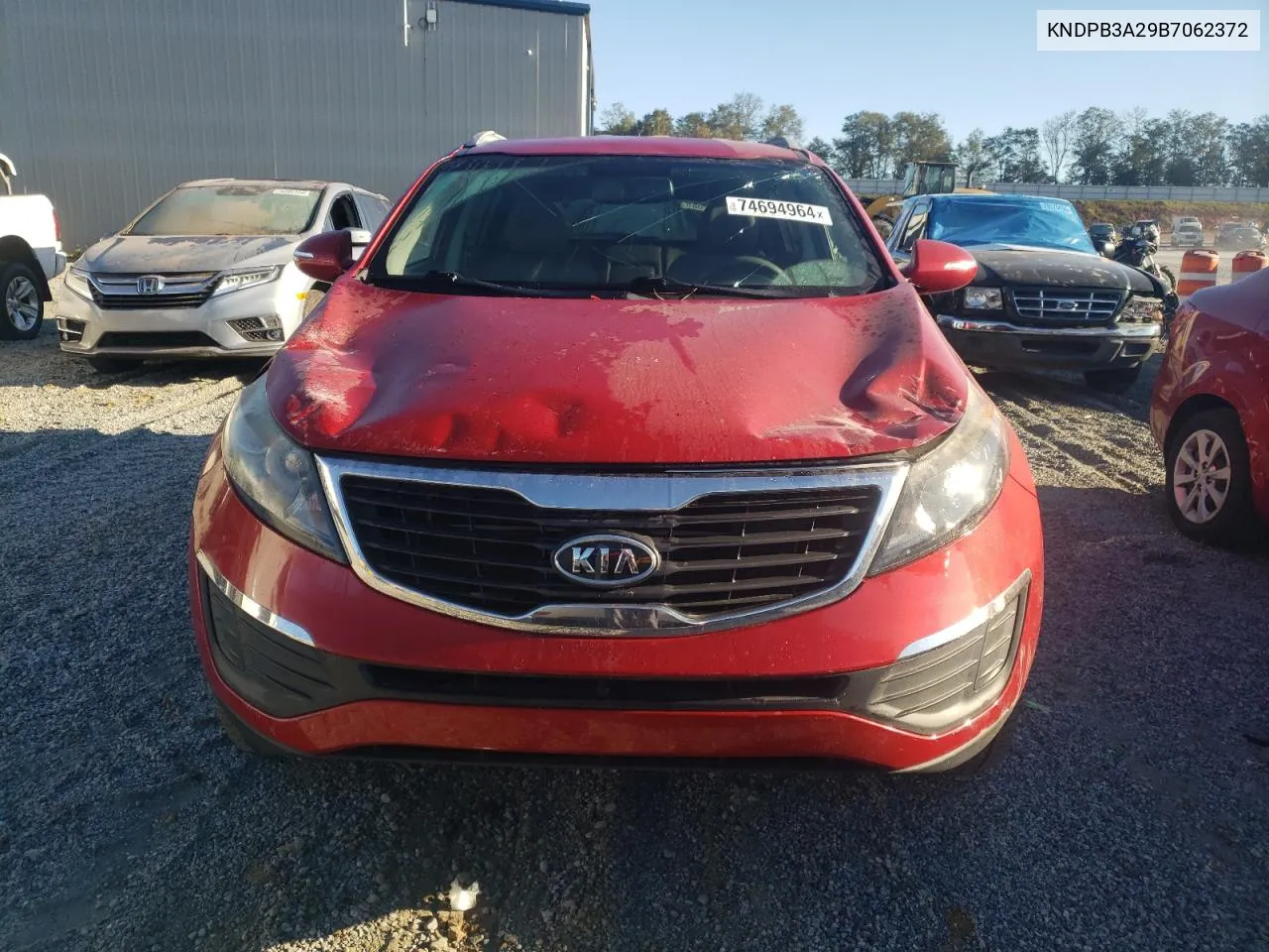 2011 Kia Sportage Lx VIN: KNDPB3A29B7062372 Lot: 74694964