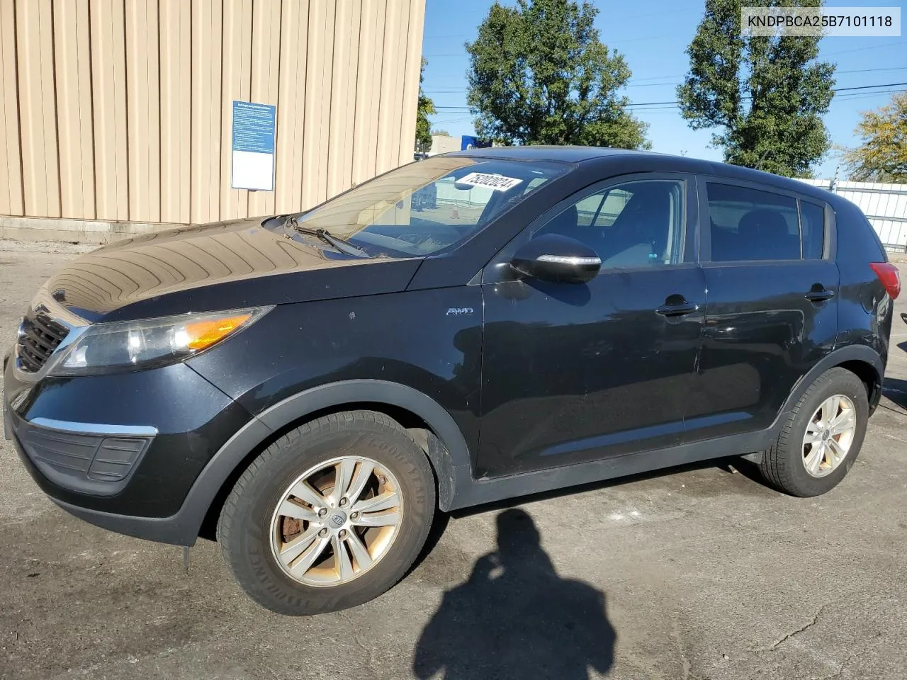 2011 Kia Sportage Lx VIN: KNDPBCA25B7101118 Lot: 75202024