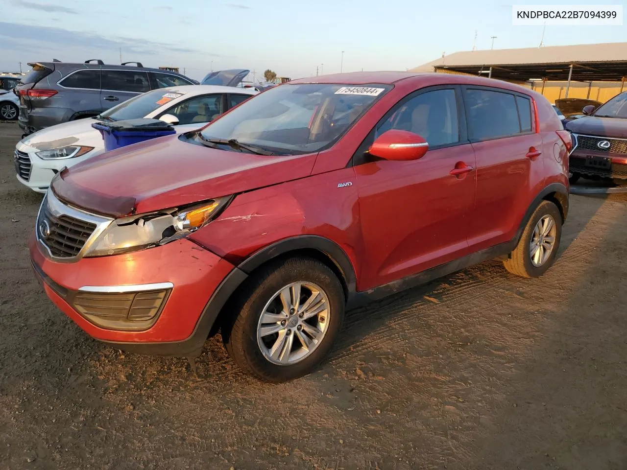 2011 Kia Sportage Lx VIN: KNDPBCA22B7094399 Lot: 75450844