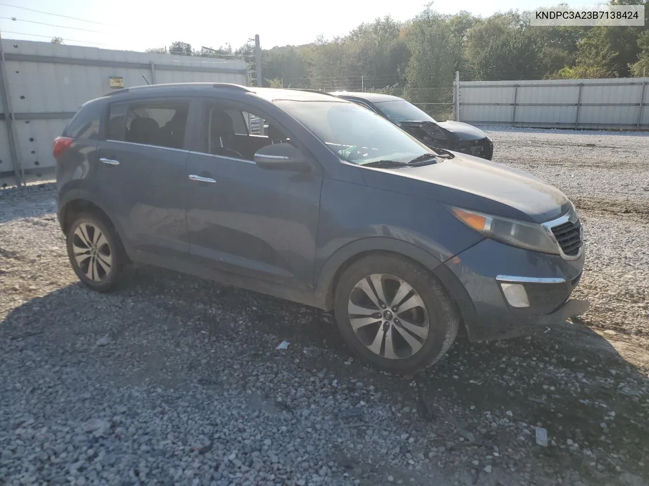 2011 Kia Sportage Ex VIN: KNDPC3A23B7138424 Lot: 75495404