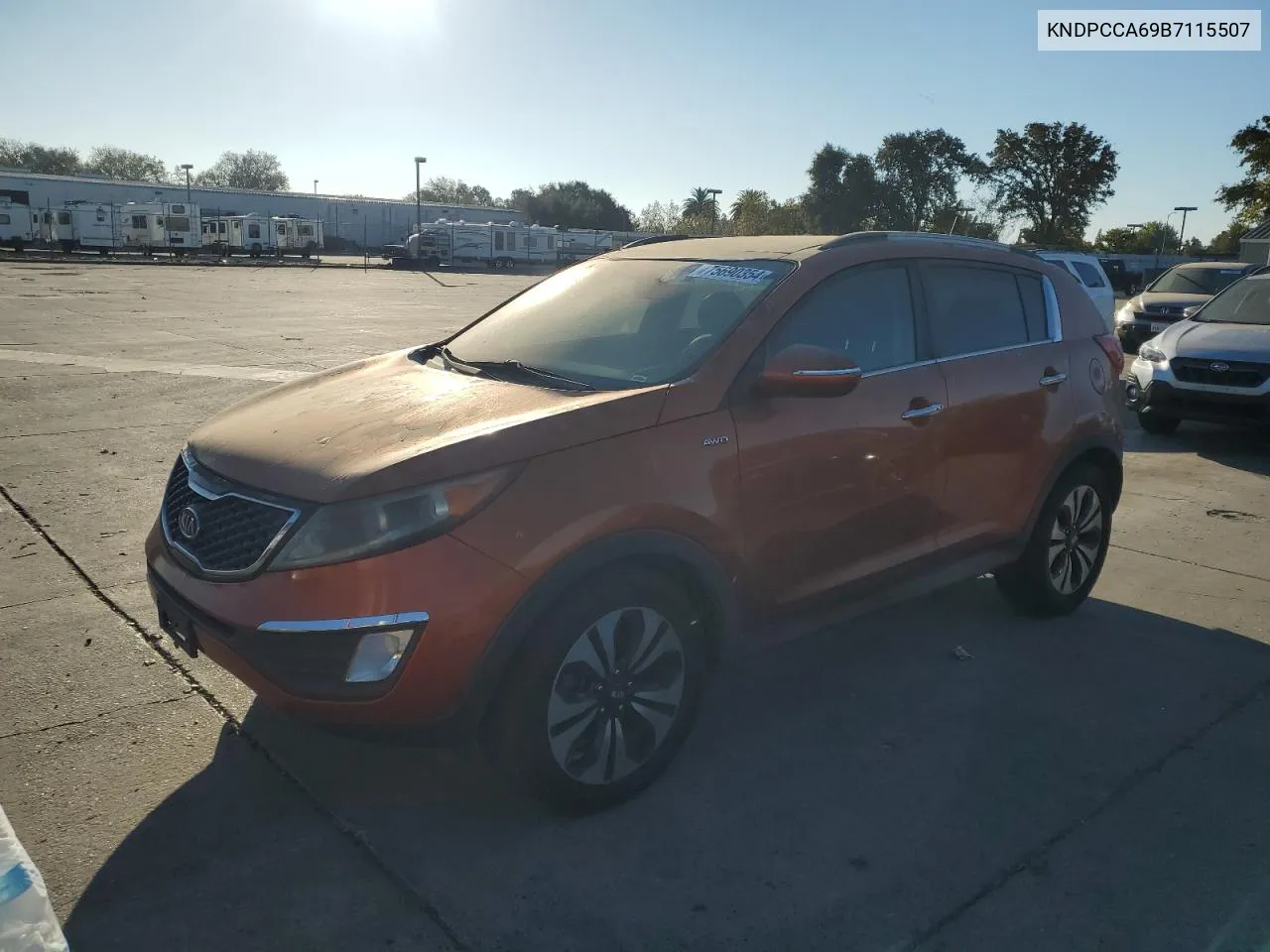 2011 Kia Sportage Ex VIN: KNDPCCA69B7115507 Lot: 75690354