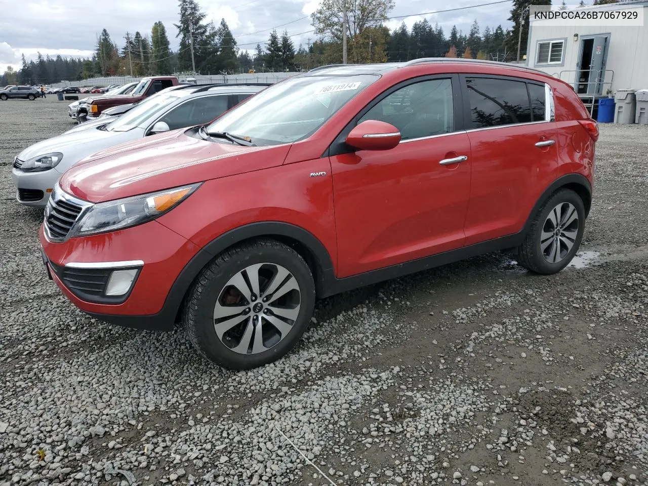 2011 Kia Sportage Ex VIN: KNDPCCA26B7067929 Lot: 76611974