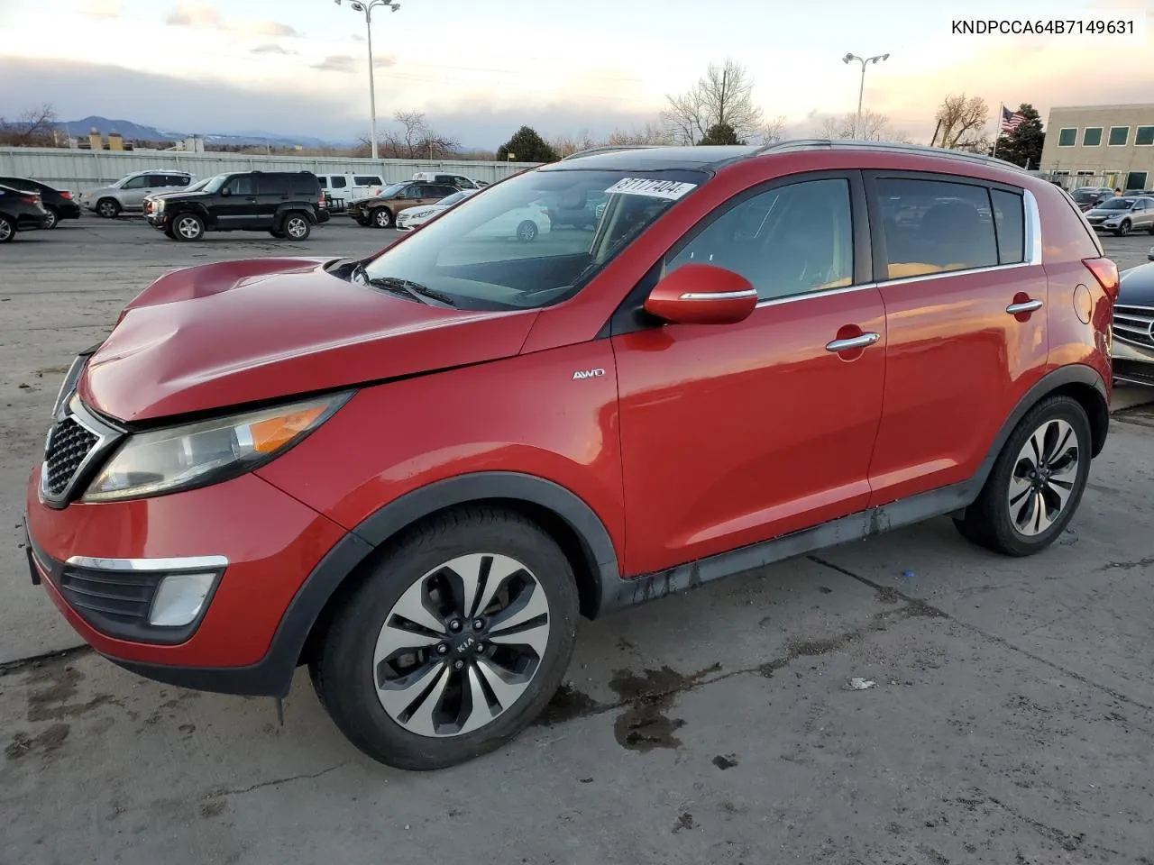 2011 Kia Sportage Ex VIN: KNDPCCA64B7149631 Lot: 81177404