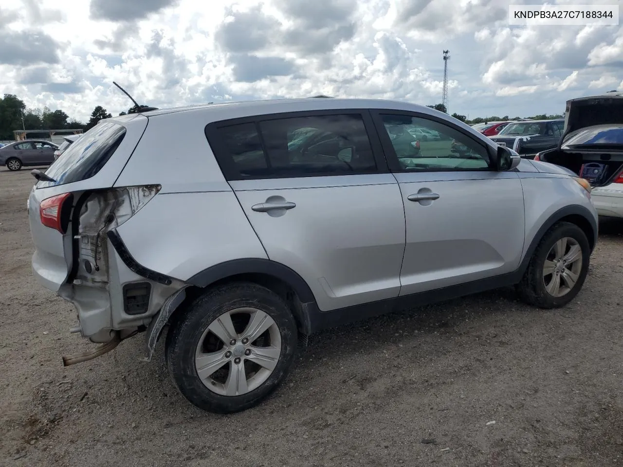 2012 Kia Sportage Base VIN: KNDPB3A27C7188344 Lot: 61002444