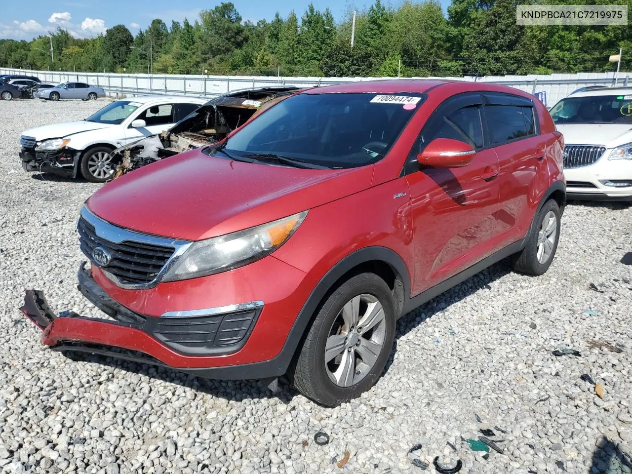 2012 Kia Sportage Lx VIN: KNDPBCA21C7219975 Lot: 70094474