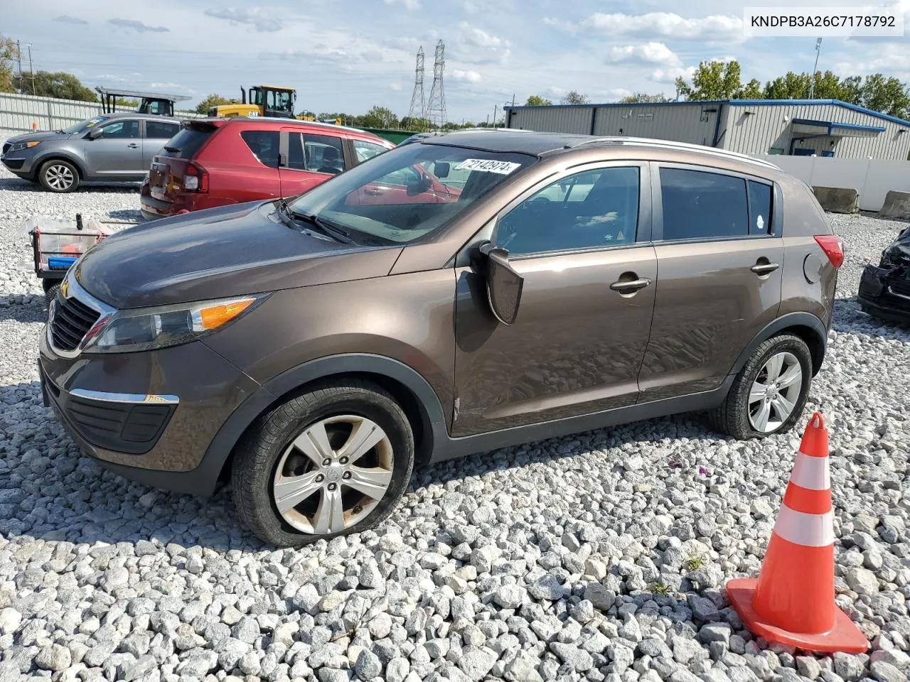 2012 Kia Sportage Base VIN: KNDPB3A26C7178792 Lot: 72142974