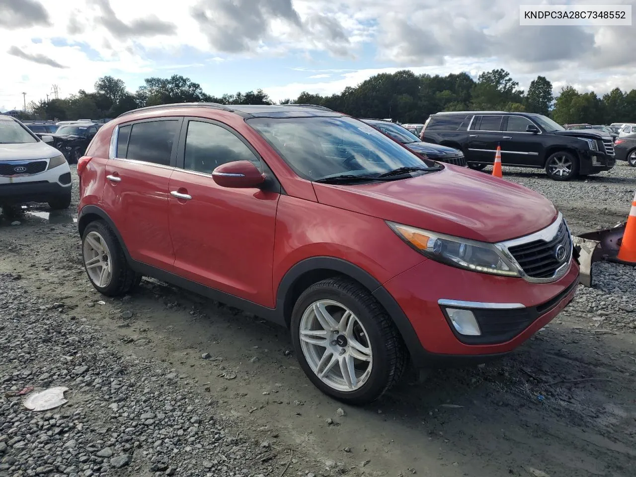 2012 Kia Sportage Ex VIN: KNDPC3A28C7348552 Lot: 74089804