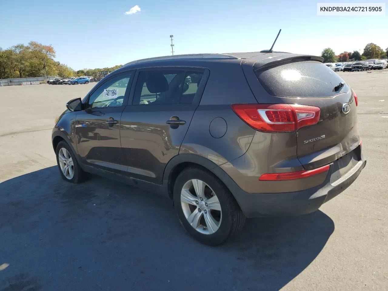 2012 Kia Sportage Base VIN: KNDPB3A24C7215905 Lot: 74811964