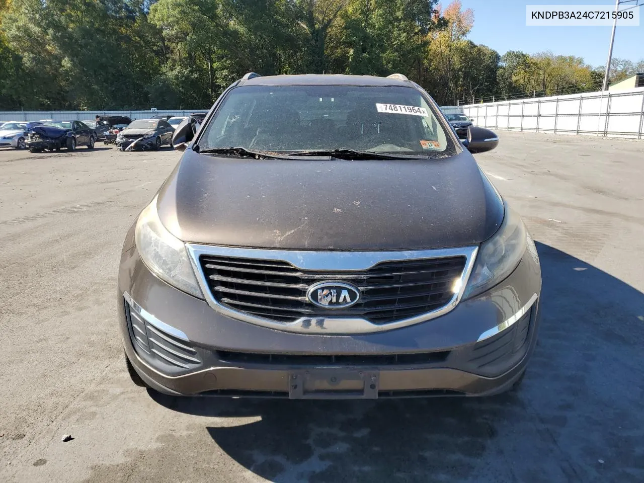 2012 Kia Sportage Base VIN: KNDPB3A24C7215905 Lot: 74811964