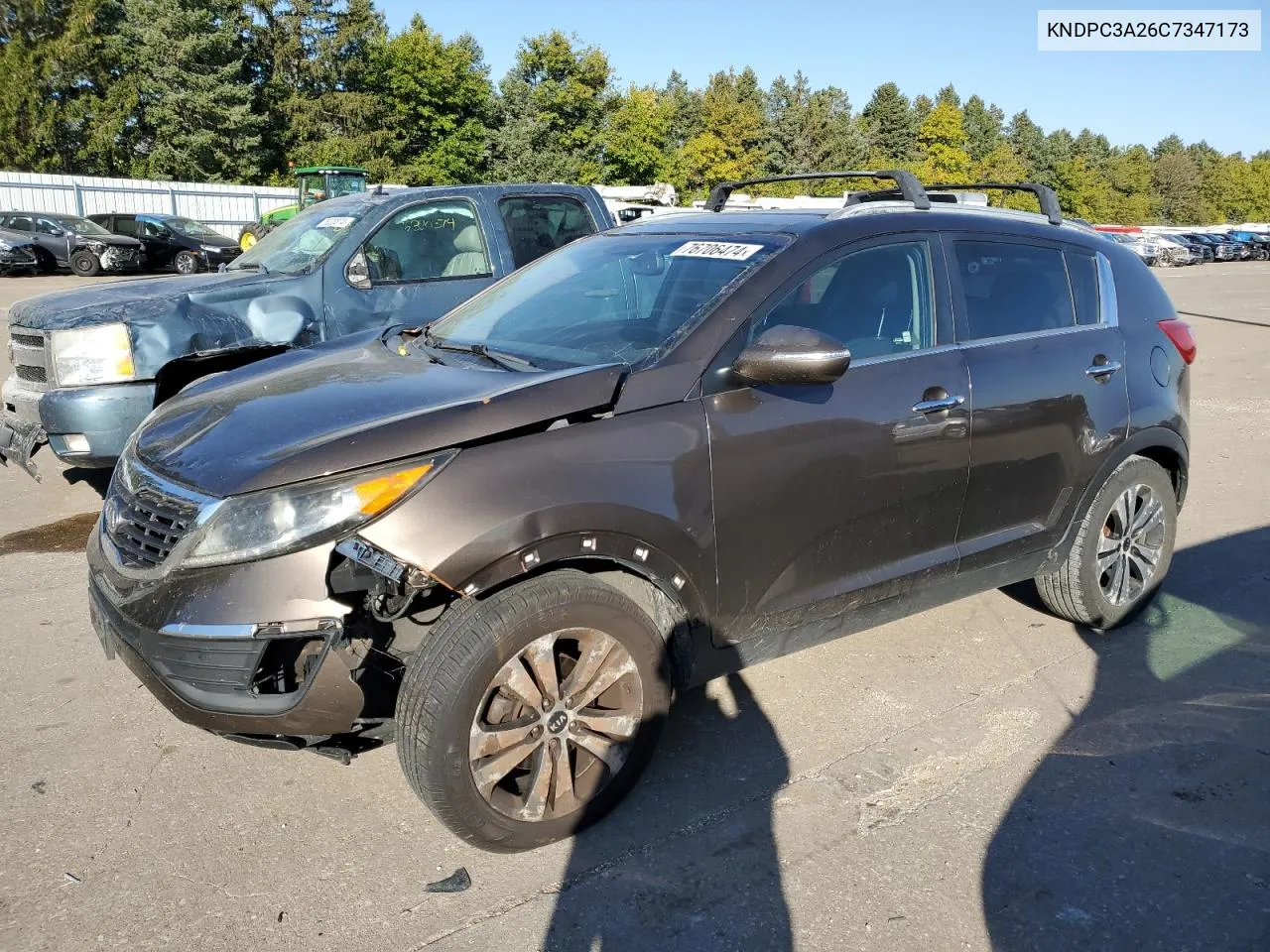 2012 Kia Sportage Ex VIN: KNDPC3A26C7347173 Lot: 76706474