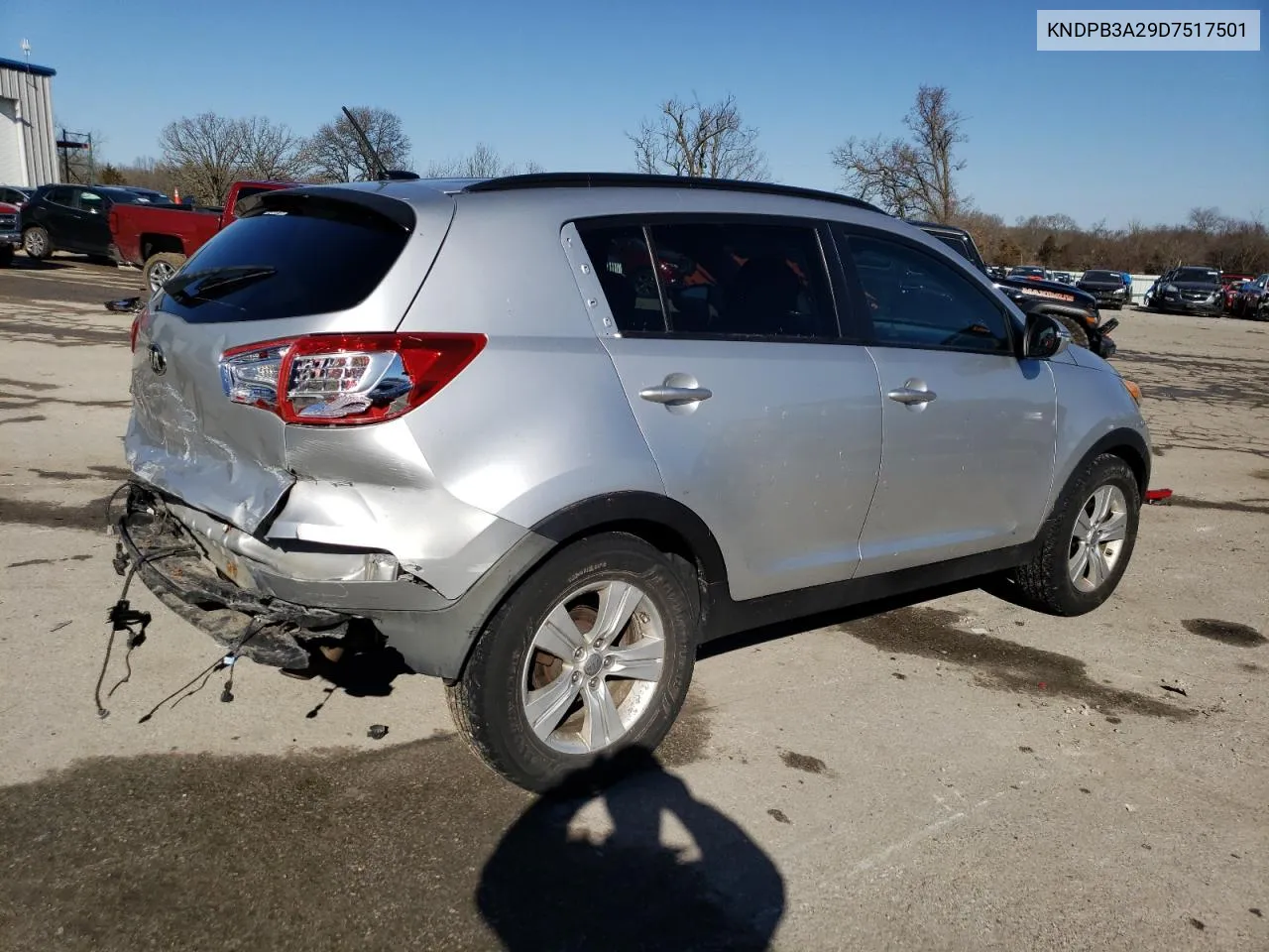 2013 Kia Sportage Base VIN: KNDPB3A29D7517501 Lot: 42881704