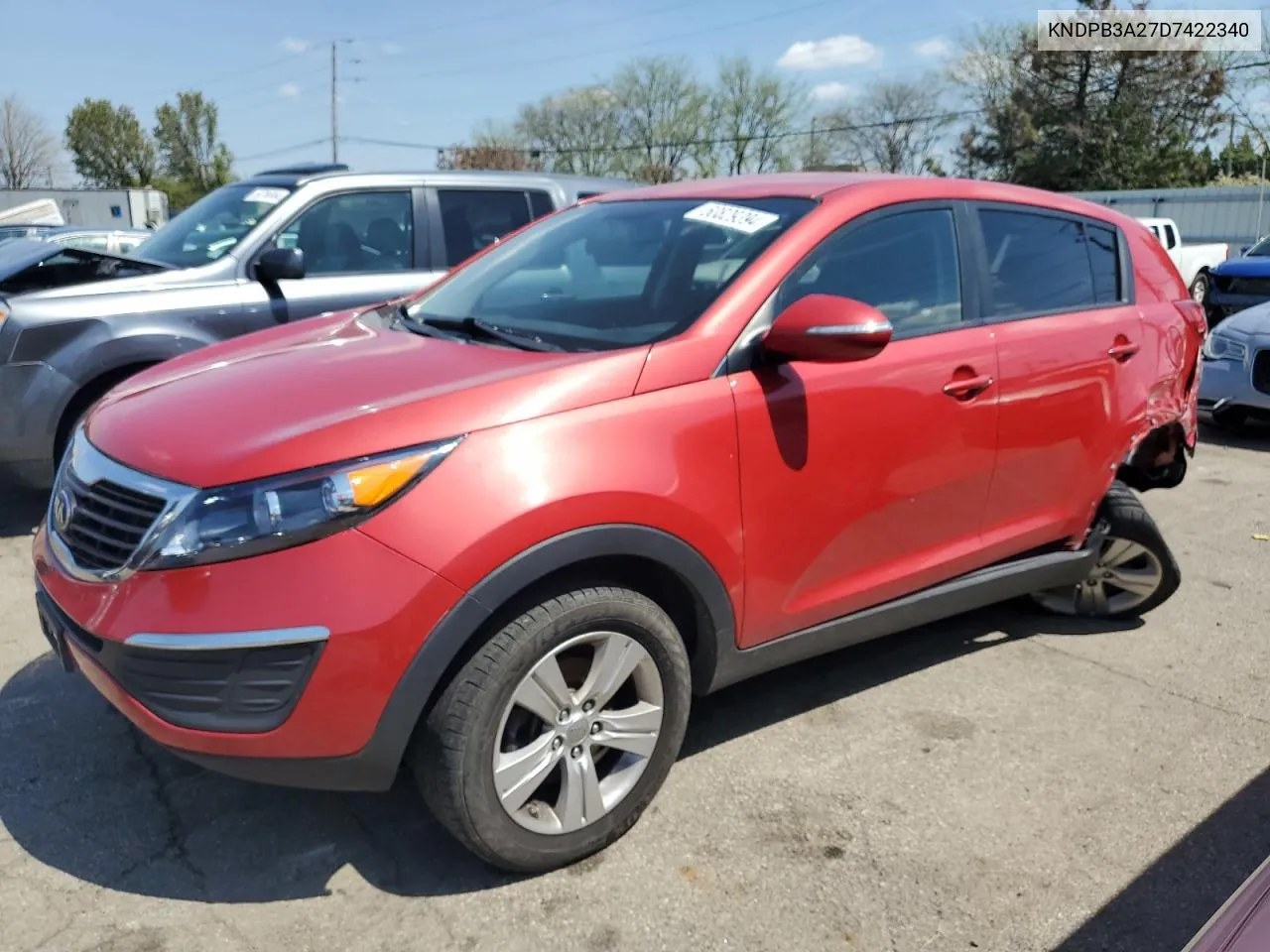 2013 Kia Sportage Base VIN: KNDPB3A27D7422340 Lot: 50829394