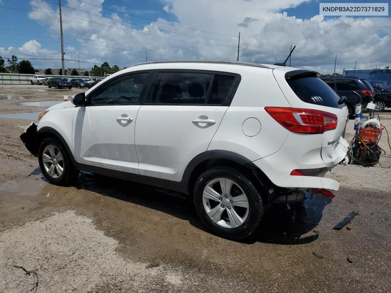 2013 Kia Sportage Base VIN: KNDPB3A22D7371829 Lot: 66350514