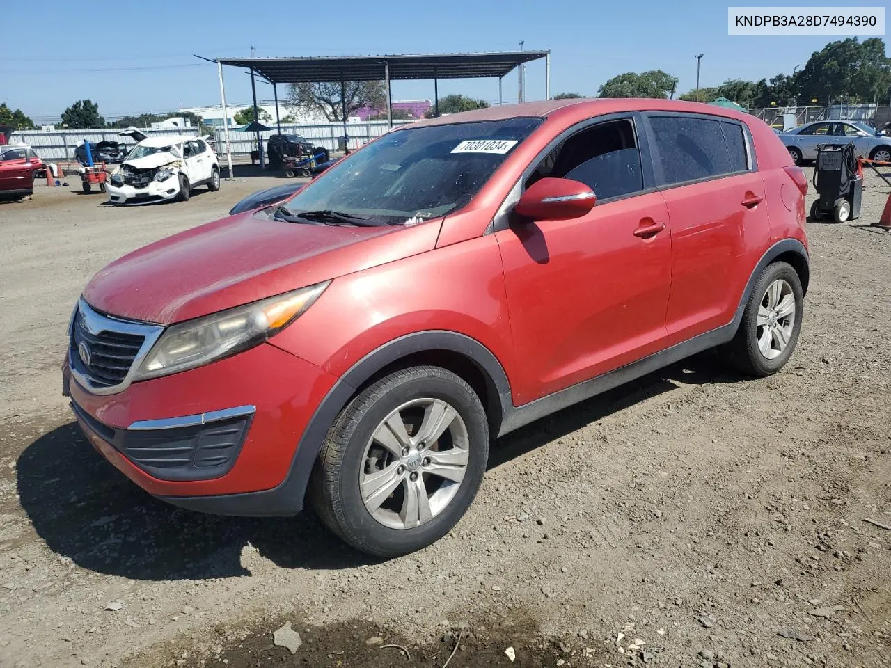 2013 Kia Sportage Base VIN: KNDPB3A28D7494390 Lot: 70301034