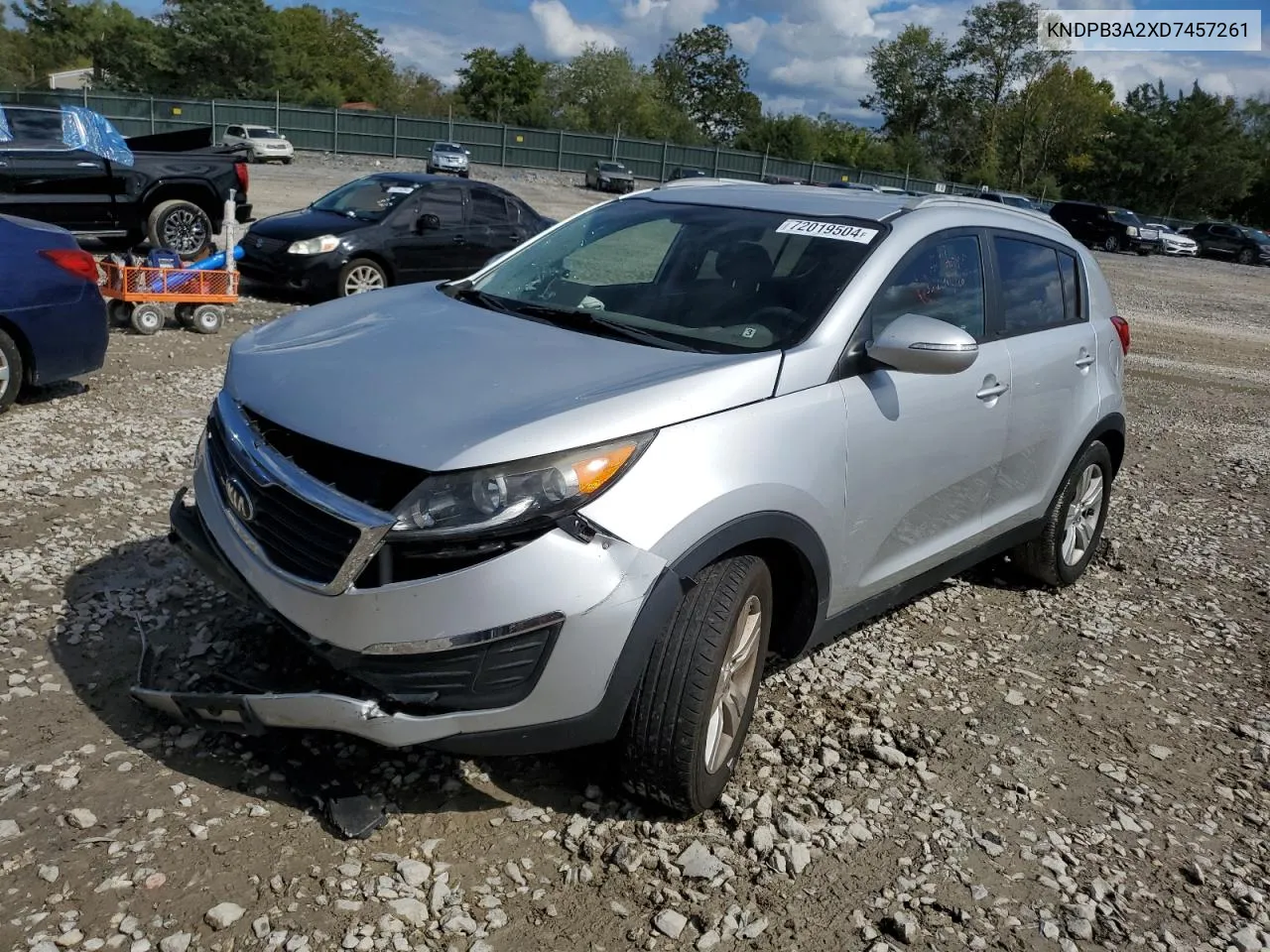 2013 Kia Sportage Base VIN: KNDPB3A2XD7457261 Lot: 72019504