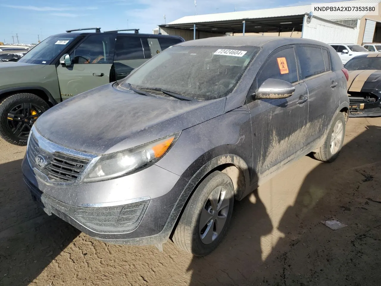 2013 Kia Sportage Base VIN: KNDPB3A2XD7353580 Lot: 72424604