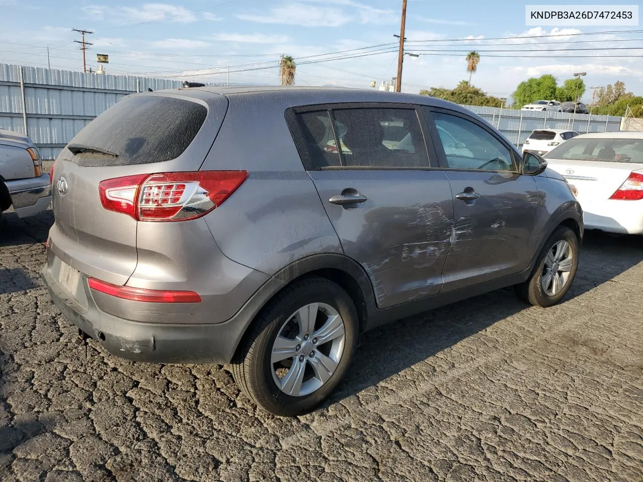 2013 Kia Sportage Base VIN: KNDPB3A26D7472453 Lot: 74360374