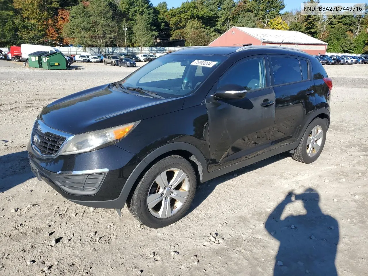 2013 Kia Sportage Base VIN: KNDPB3A27D7449716 Lot: 75083344