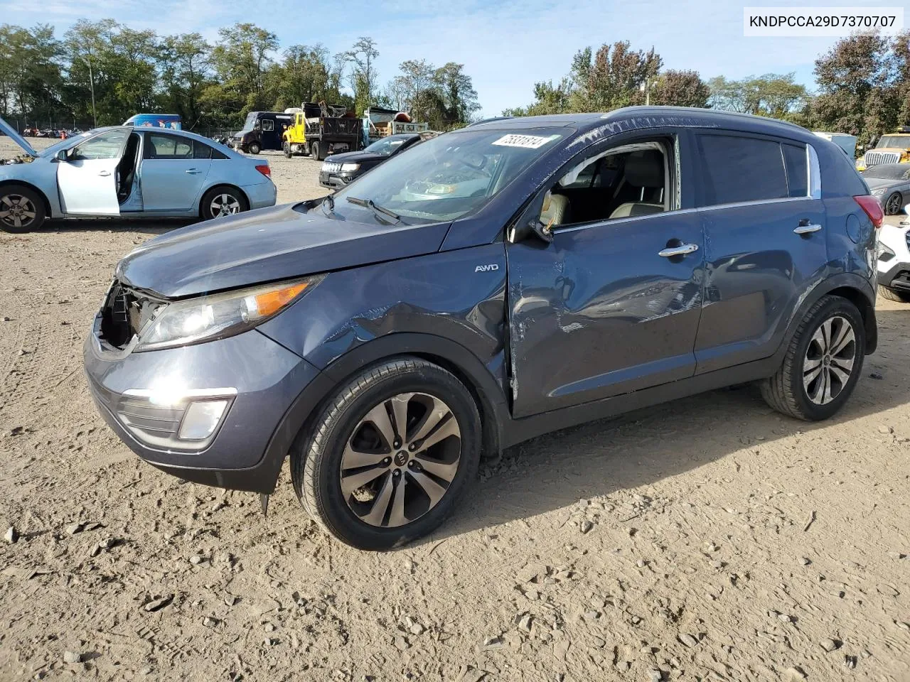 2013 Kia Sportage Ex VIN: KNDPCCA29D7370707 Lot: 75331814