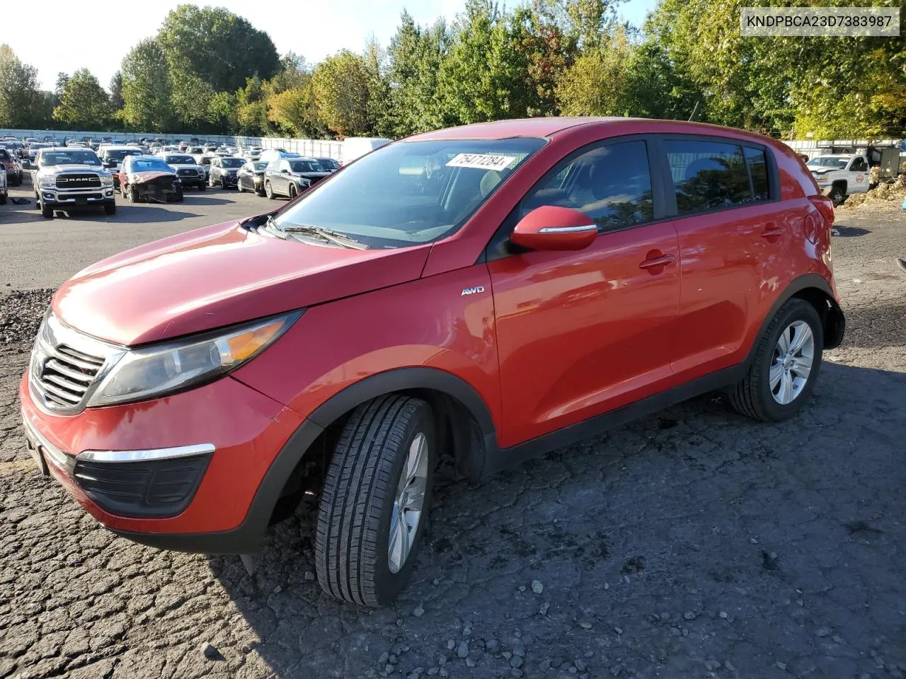 2013 Kia Sportage Lx VIN: KNDPBCA23D7383987 Lot: 75471284