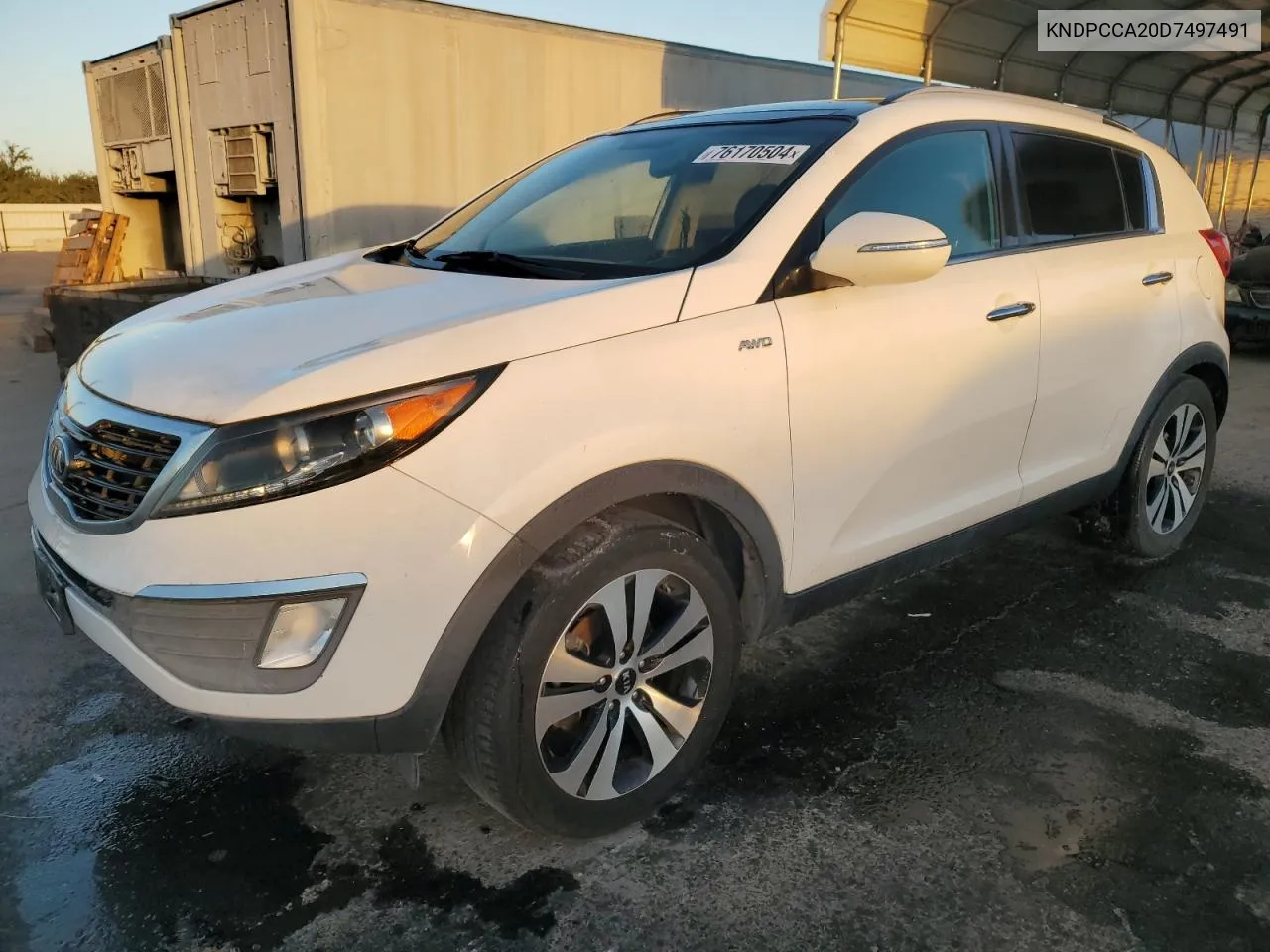 2013 Kia Sportage Ex VIN: KNDPCCA20D7497491 Lot: 76170504