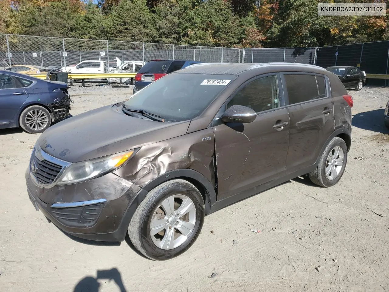 2013 Kia Sportage Lx VIN: KNDPBCA23D7431102 Lot: 76282404