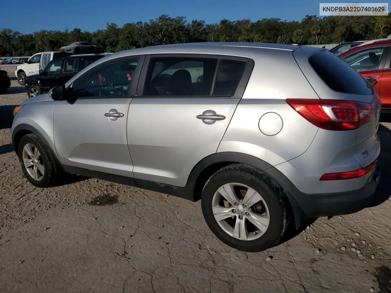 2013 Kia Sportage Base VIN: KNDPB3A22D7403629 Lot: 76954664