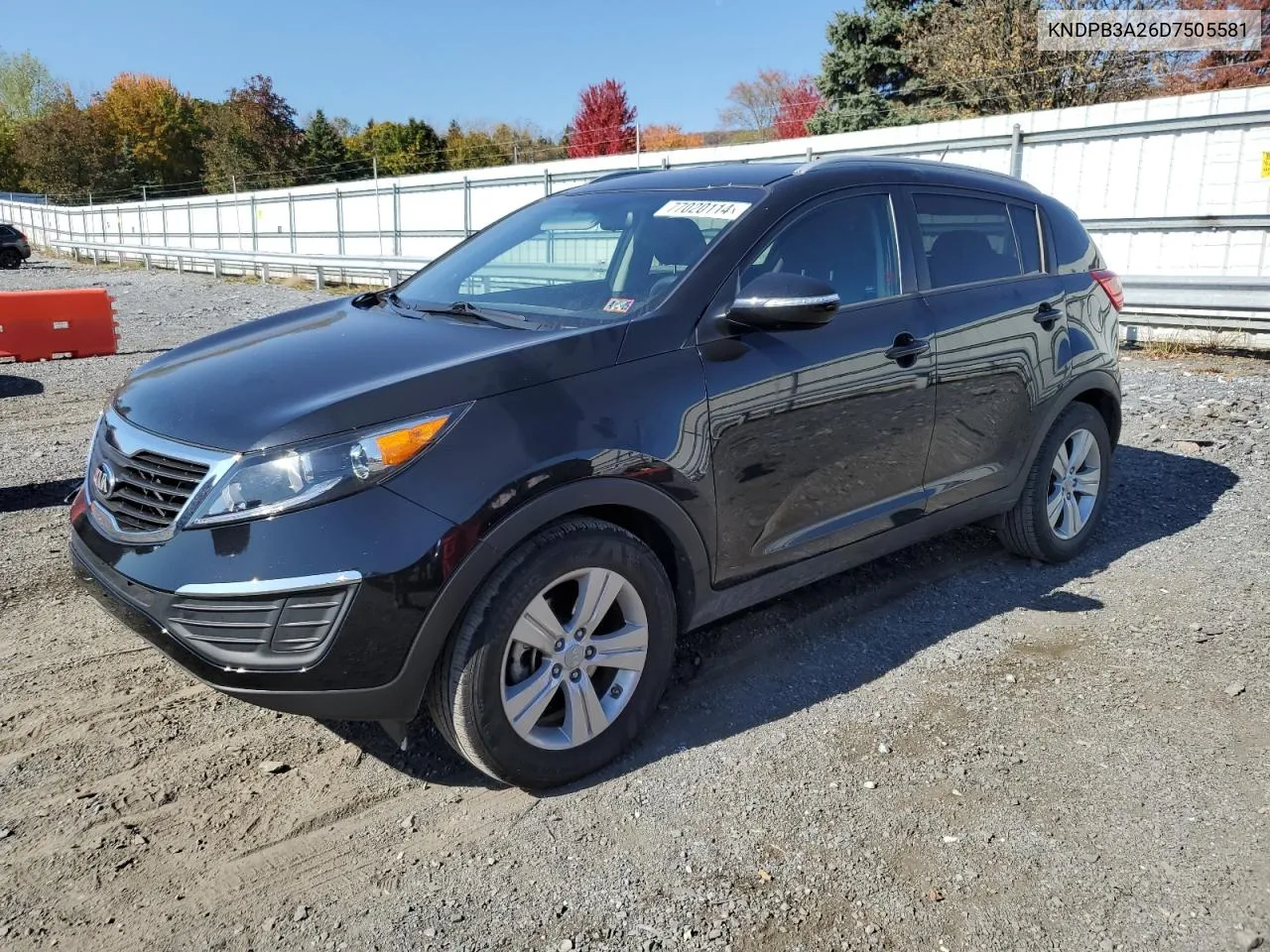 2013 Kia Sportage Base VIN: KNDPB3A26D7505581 Lot: 77020114