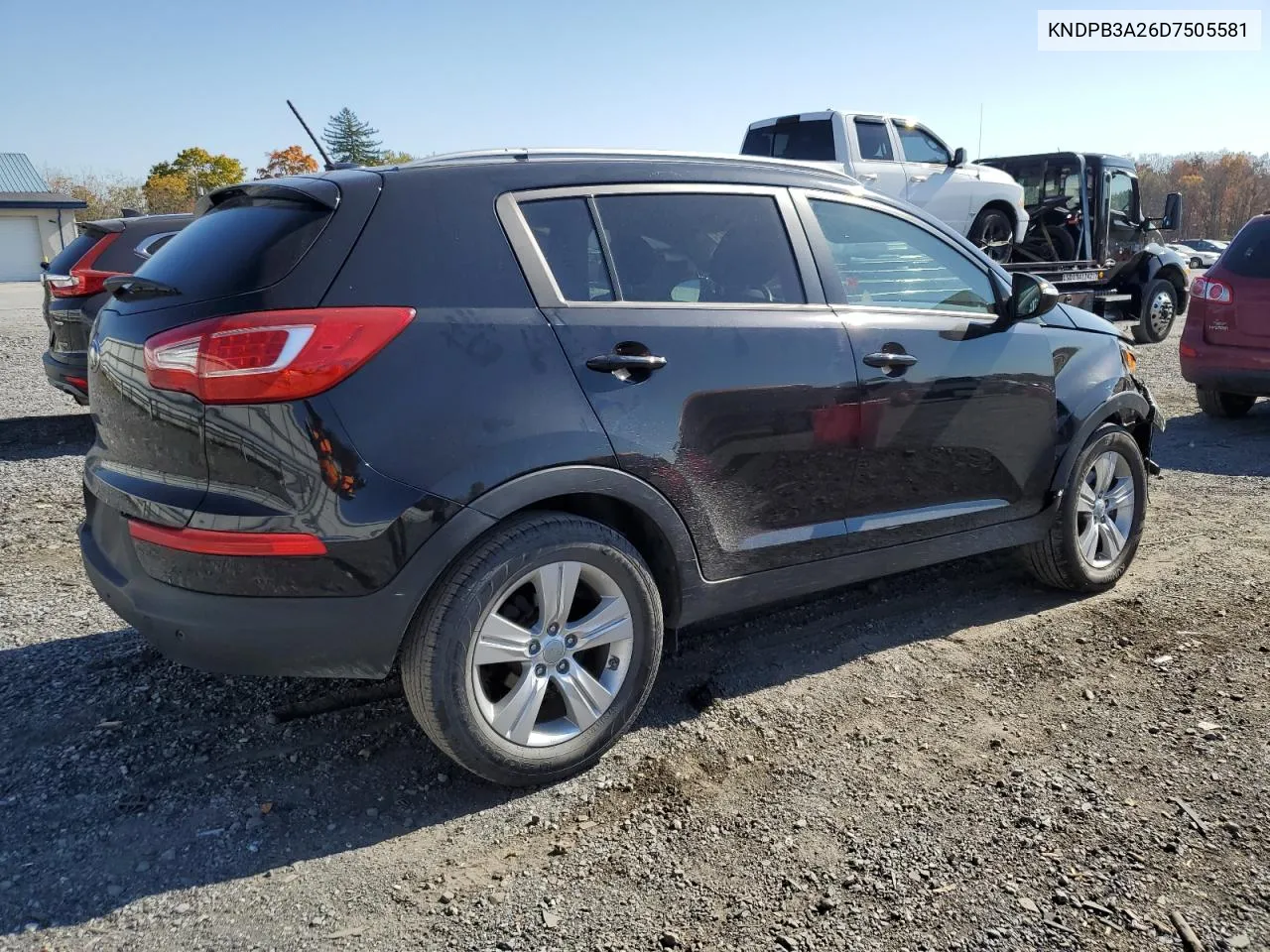 2013 Kia Sportage Base VIN: KNDPB3A26D7505581 Lot: 77020114