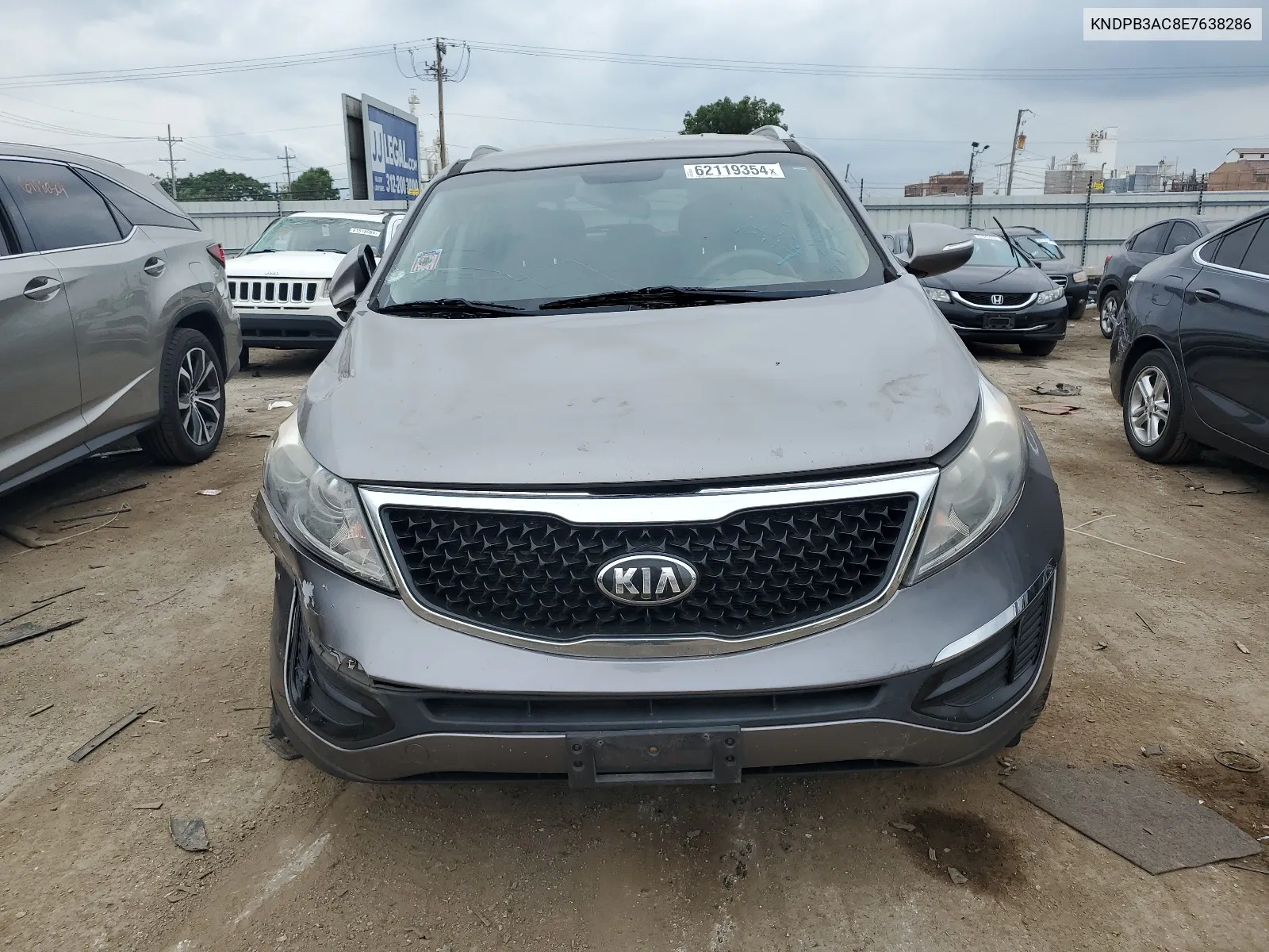 2014 Kia Sportage Base VIN: KNDPB3AC8E7638286 Lot: 62119354